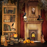 Allenjoy Halloween Fireplace Photography Backdrop GBSX-00159