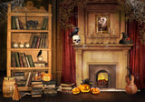 Allenjoy Halloween Fireplace Photography Backdrop GBSX-00159