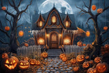 Allenjoy Halloween Gingerbread House Photography Backdrop Gbsx-00898