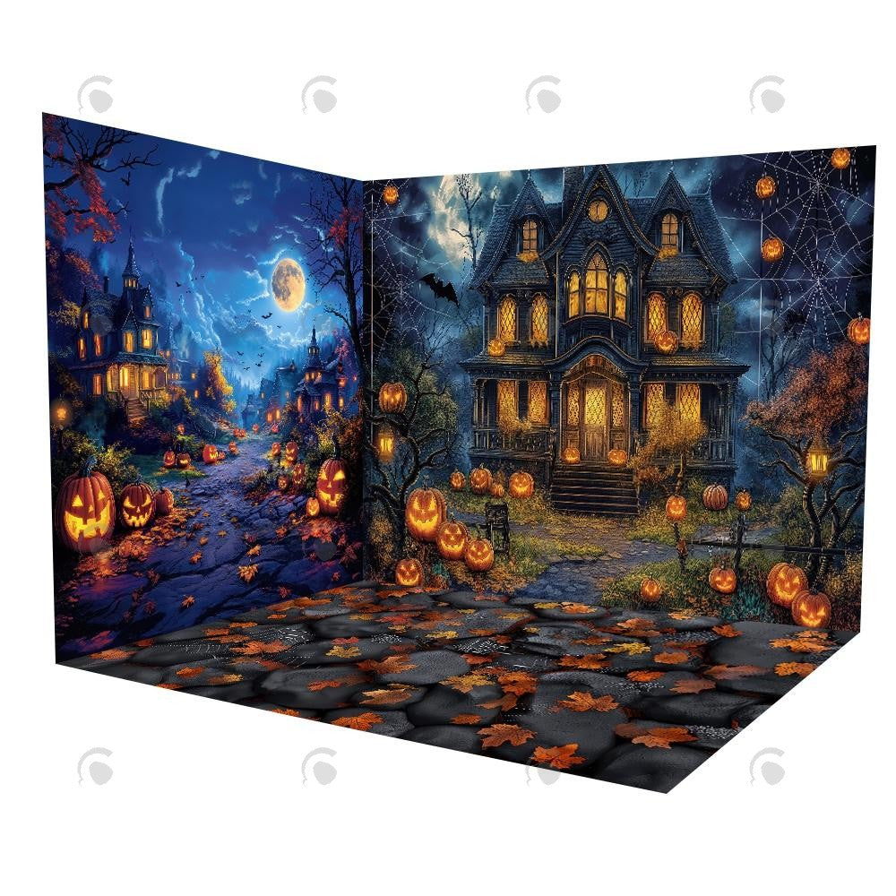 Allenjoy Halloween Haunted Cottage Room Set Backdrop Gbsx-00617&Gbsx-00906&Gbsx-00919