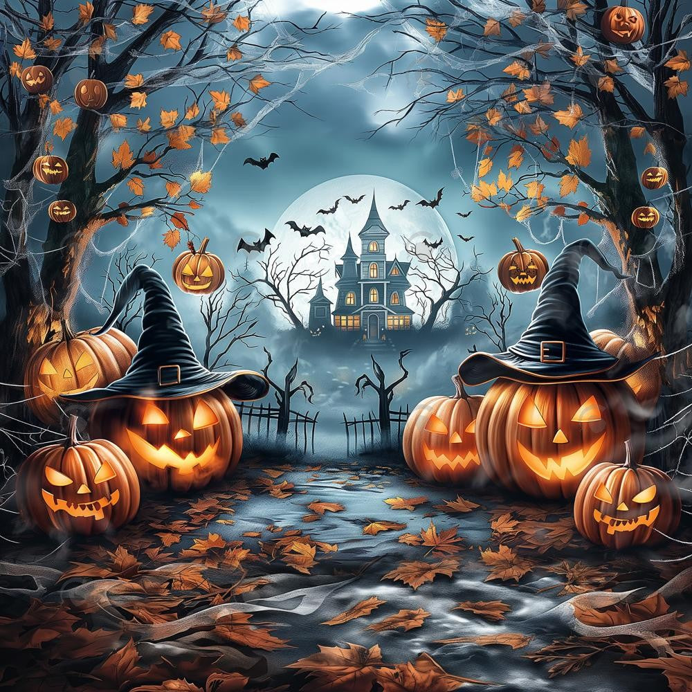 Allenjoy Halloween Haunted House Forest Photography Backdrop Gbsx-00819