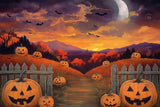 Allenjoy Halloween Night Fence Path Photography Backdrop Gbsx-01173