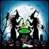 Allenjoy Halloween Night Witches Photography Backdrop Gbsx-00223