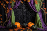 Allenjoy Halloween Purple Curtains Wall Photography Backdrop Gbsx-00787