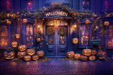 Allenjoy Halloween Purple Doorway Photography Backdrop Gbsx-00632