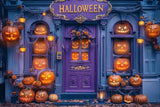 Allenjoy Halloween Purple Doorway Photography Backdrop Gbsx-00633