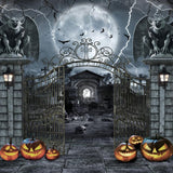 Allenjoy Halloween Scary Gate  Photography Backdrop GBSX-00167