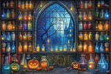 Allenjoy Halloween Witch Potion Shop Photography Backdrop Gbsx-00886