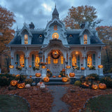 Allenjoy Haunted Halloween Porch Photography Backdrop Gbsx-00904