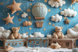 Allenjoy Hot Air Balloon Teddy Bear Photography Backdrop Gbsx-00371