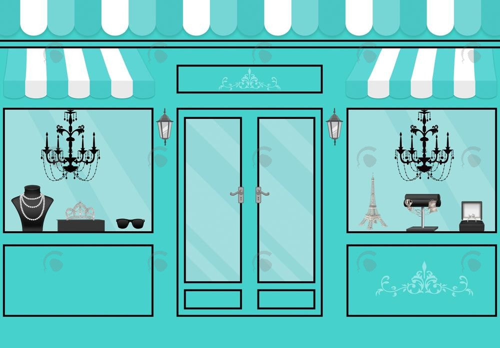 Allenjoy Jewelry Boutique Storefront Photography Backdrop Gbsx-01086