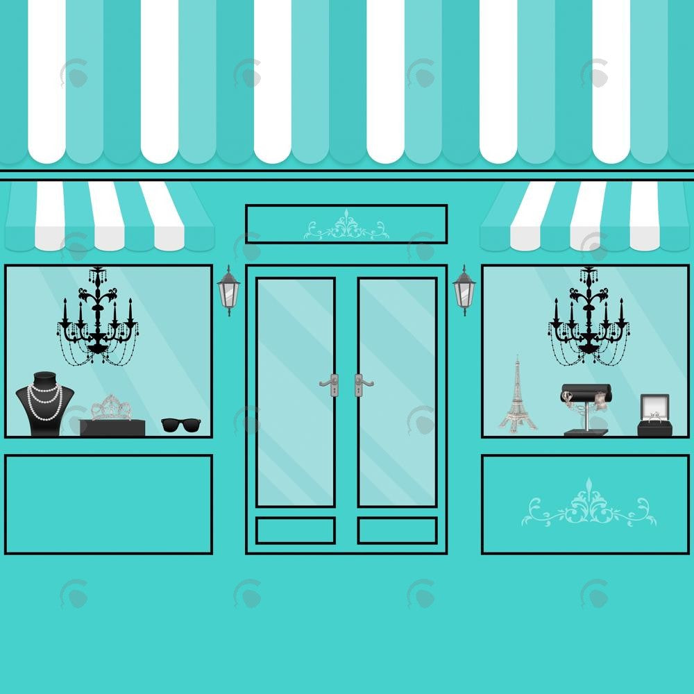 Allenjoy Jewelry Boutique Storefront Photography Backdrop Gbsx-01086