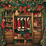 Allenjoy Jolly Christmas Closet Photography Backdrop Gbsx-00333