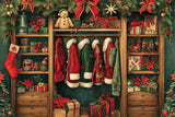 Allenjoy Jolly Christmas Closet Photography Backdrop Gbsx-00333