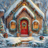 Allenjoy Jolly Gingerbread House Photography Backdrop GBSX-00150