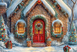 Allenjoy Jolly Gingerbread House Photography Backdrop GBSX-00150