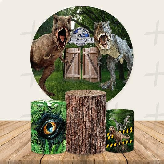 Dinosaur Park Custom Round Backdrop With Plinths AS-DLZ-701f7f