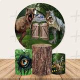 Dinosaur Park Custom Round Backdrop With Plinths AS-DLZ-701f7f