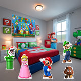 Allenjoy Super Bros Party Prop Foam Board Cutout Set