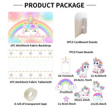 Allenjoy Unicorn Rainbow Party Prop Foam Board Cutout Set