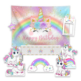 Allenjoy Unicorn Rainbow Party Prop Foam Board Cutout Set