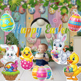 Allenjoy Easter Bunny Egg Party Prop Foam Board Cutout Set