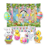 Allenjoy Easter Bunny Egg Party Prop Foam Board Cutout Set