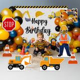 Allenjoy Construction Truck Boy Party Prop Foam Board Cutout Set