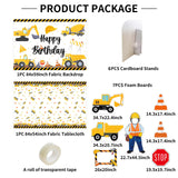 Allenjoy Construction Truck Boy Party Prop Foam Board Cutout Set