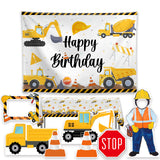 Allenjoy Construction Truck Boy Party Prop Foam Board Cutout Set