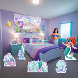 Allenjoy Mermaid Girl Party Prop Foam Board Cutout Set