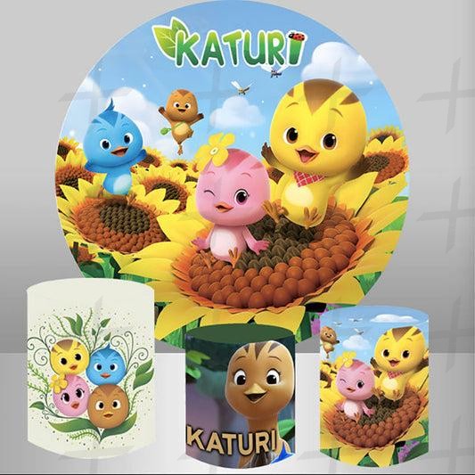 Forest Friends Custom Round Backdrop With Plinths AS-DLZ-85a4e4
