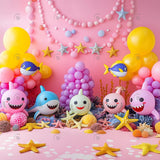 Allenjoy Little Shark Cake Smash Photography Backdrop Gbsx-00428