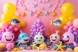 Allenjoy Little Shark Cake Smash Photography Backdrop Gbsx-00428