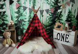 Lumberjack 1St Birthday Cake Smash Photography Backdrop GBSX-99808