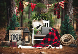 Lumberjack 1St Birthday Cake Smash Photography Backdrop GBSX-99809