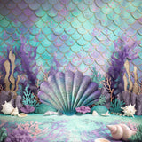 Allenjoy Mermaid Cake Smash Photography Backdrop GBSX-00087