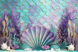 Allenjoy Mermaid Cake Smash Photography Backdrop GBSX-00087