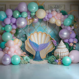 Allenjoy Mermaid Cake Smash Photography Backdrop GBSX-00092