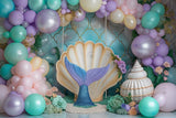 Allenjoy Mermaid Cake Smash Photography Backdrop GBSX-00092