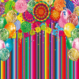 Allenjoy Mexican Fiesta Balloons Wall Photography Backdrop Gbsx-00527