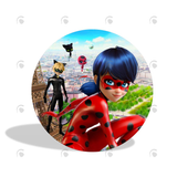 Allenjoy Miraculous Ladybug And Cat Noir Birthday Party Decoration Round Circle Backdrop Cover Plinth Cylinder Pedestal Cloth Cover