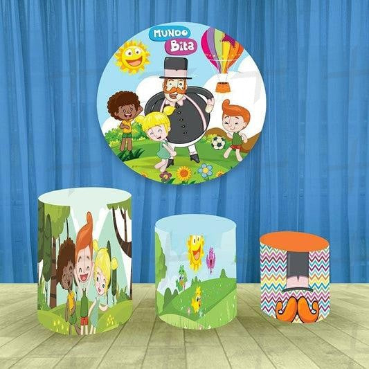 Music World Custom Round Backdrop With Plinths AS-DLZ-e497c3