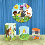 Music World Custom Round Backdrop With Plinths AS-DLZ-e497c3
