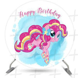 Rainbow Ponies Custom Round Backdrop With Plinths AS-DLZ-19c51c