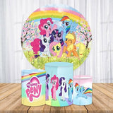 Rainbow Ponies Custom Round Backdrop With Plinths AS-DLZ-6c962b