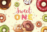 Allenjoy Sweet One Donuts Birthday Decoration Backdrop