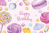 Allenjoy Lollypop Happy Birthday Decoration Backdrop