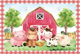 Allenjoy Rose Red Farm Happy Birthday Backdrop