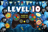 Allenjoy Level 10 Gamepad Happy Birthday Backdrop